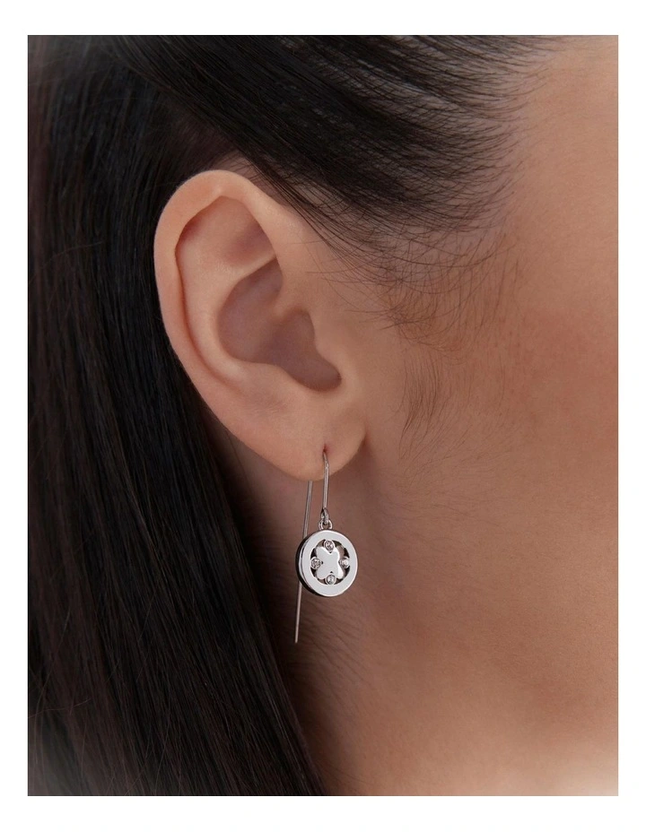 Cipher Hook Earrings in Silver image 4