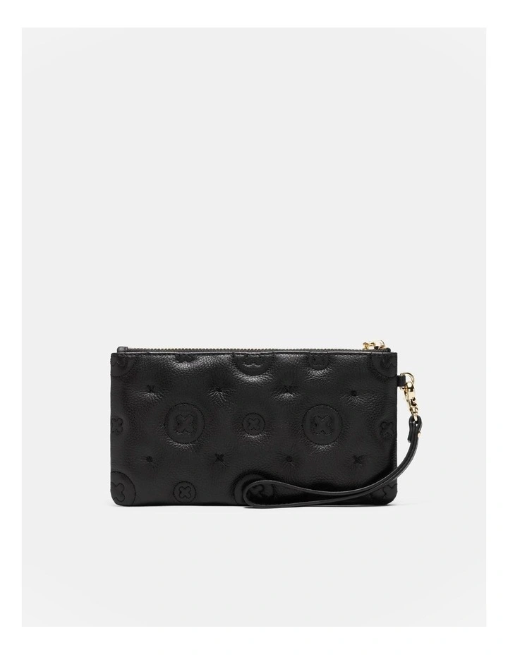 Flashback Leather Wristlet Pouch in Black image 5