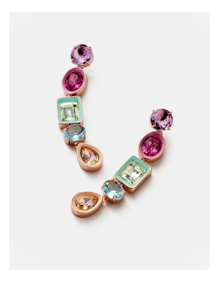 Tetra Drop Earrings in Multi image 3