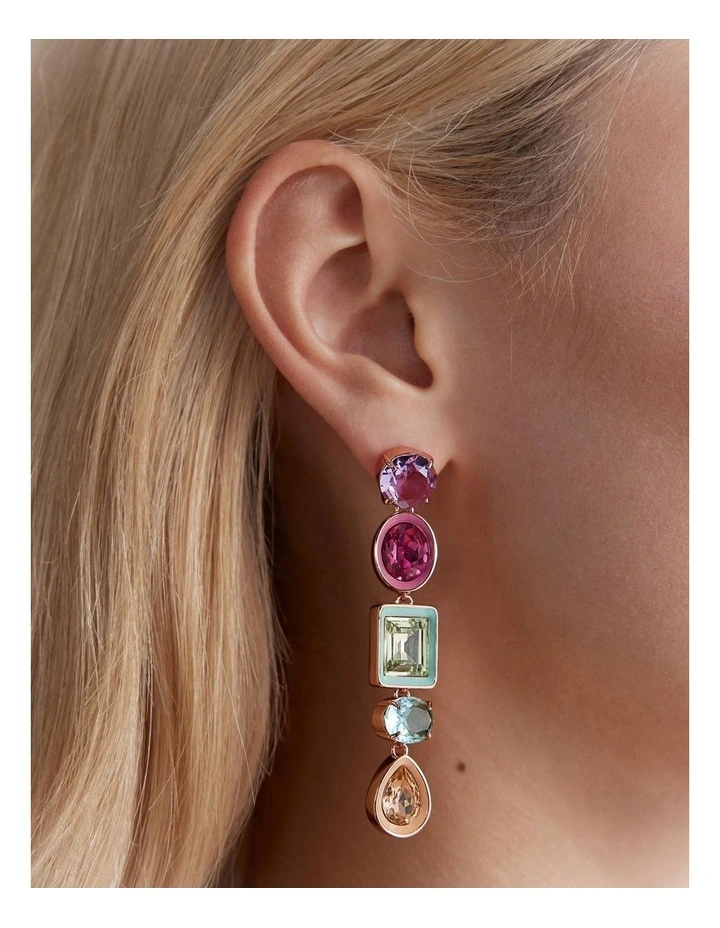 Tetra Drop Earrings in Multi image 4