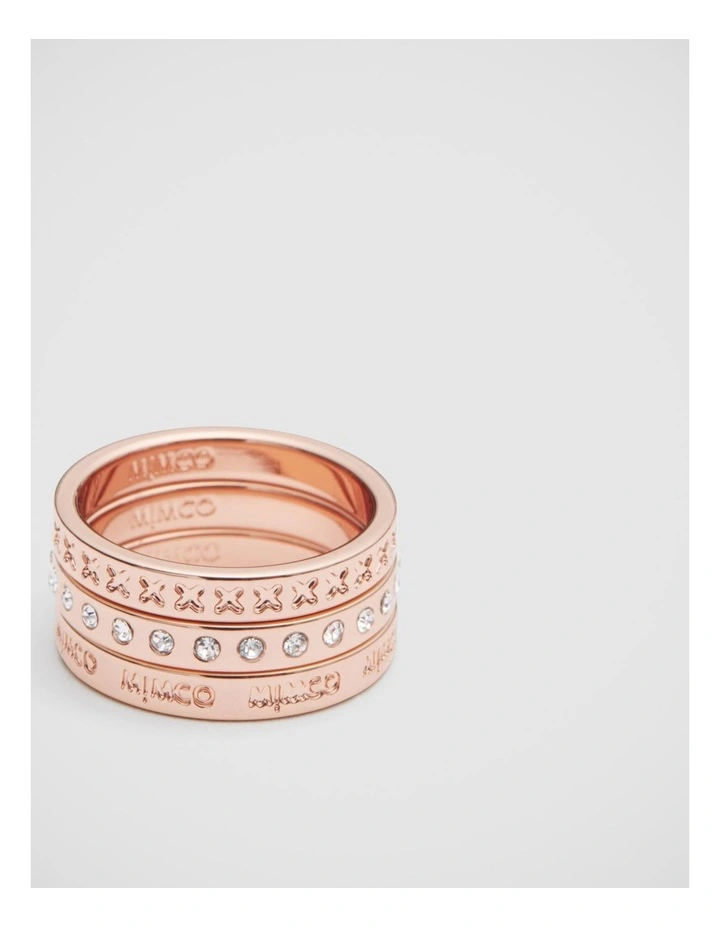 Halo Ring Stack in Rose Gold image 1