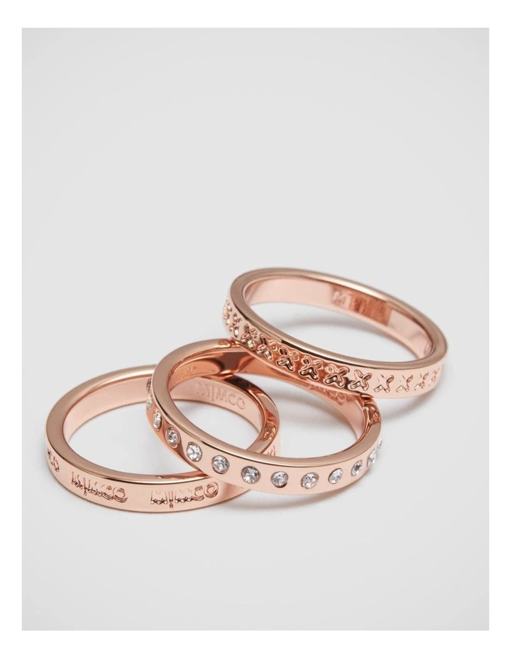 Halo Ring Stack in Rose Gold image 3