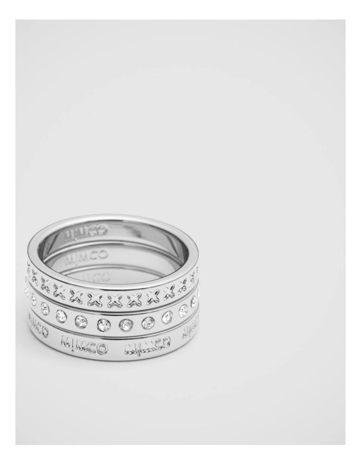 Halo Ring Stack in Silver image 1