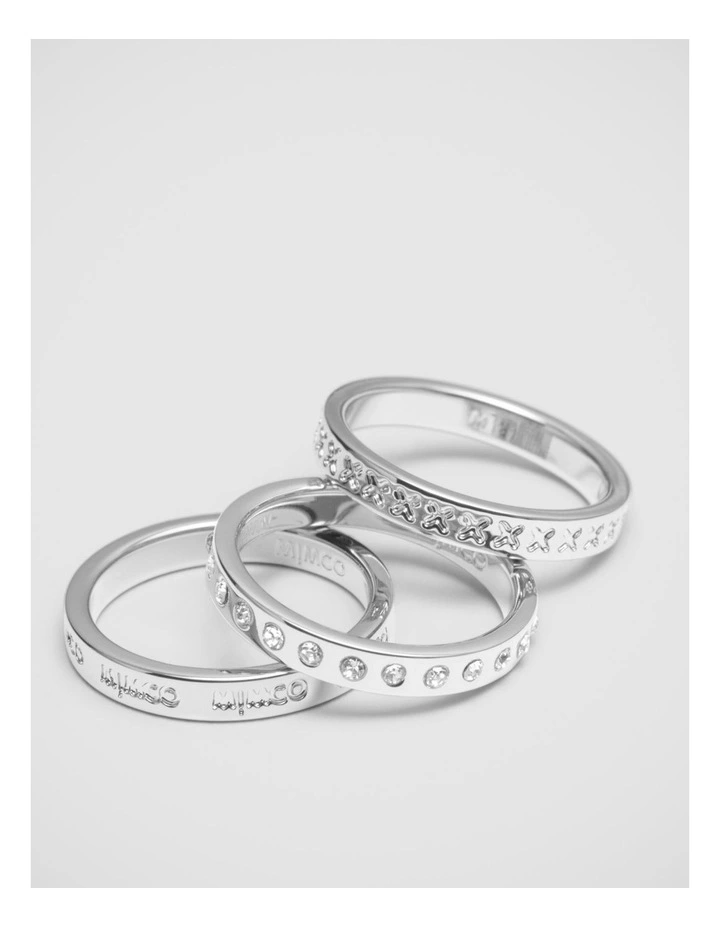 Halo Ring Stack in Silver image 3
