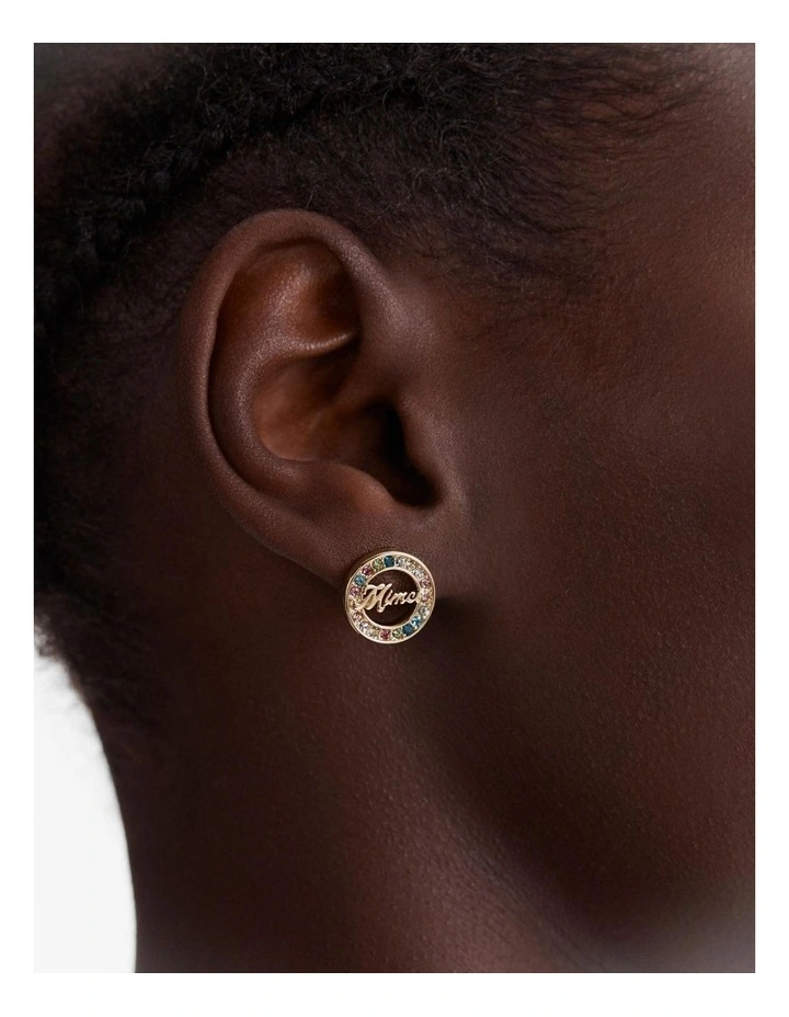 Miami Pave Stud Earrings in Multicolour image 4