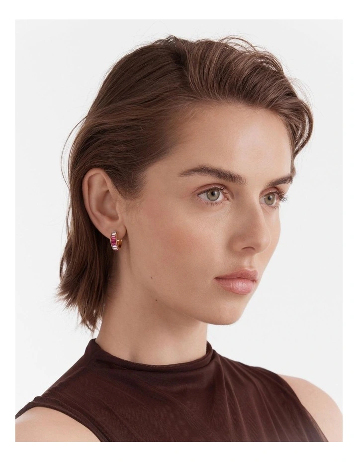 Sante Fe Hoop Earrings in Sweet Pink image 2