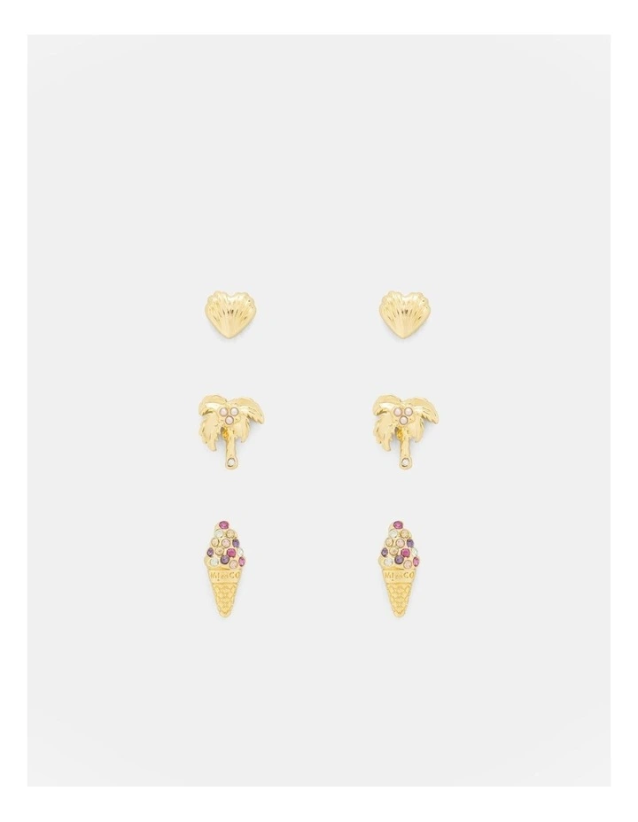 Miami Stud Earrings Set in Gold image 1