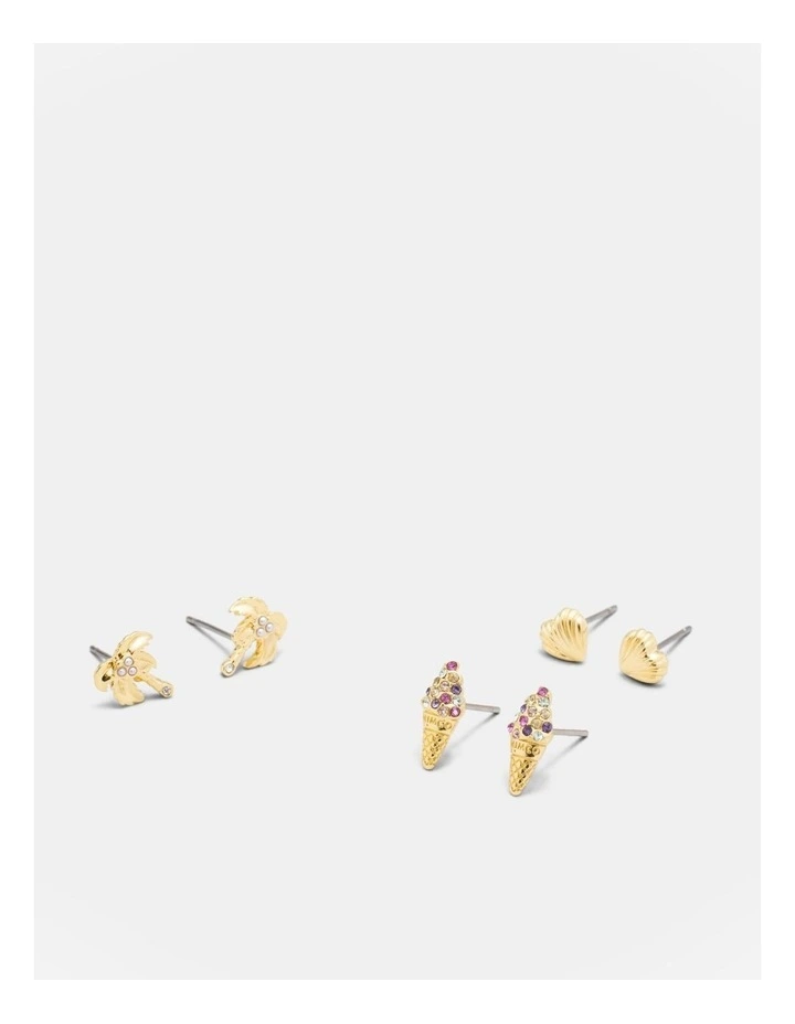 Miami Stud Earrings Set in Gold image 3