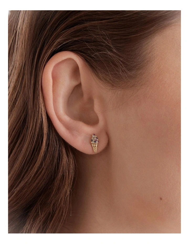 Miami Stud Earrings Set in Gold image 4