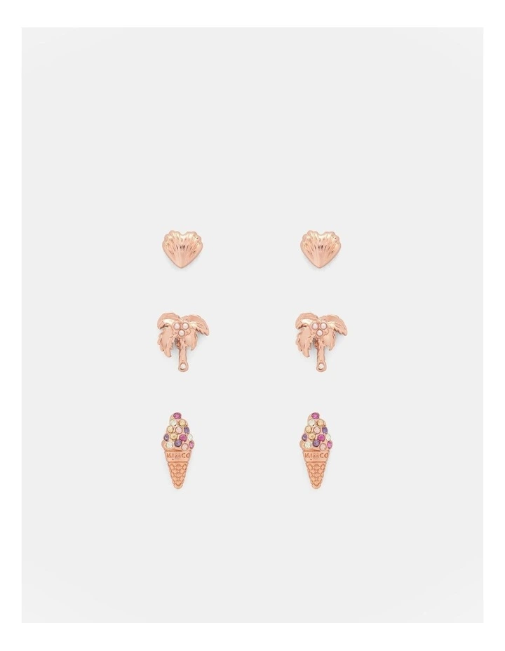 Miami Stud Earrings Set in Rose Gold image 1