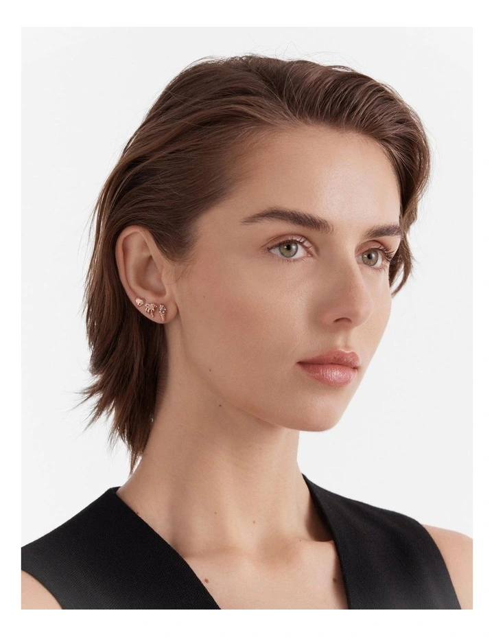 Miami Stud Earrings Set in Rose Gold image 2