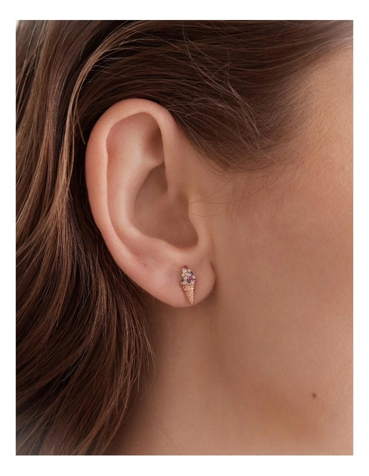 Miami Stud Earrings Set in Rose Gold image 4