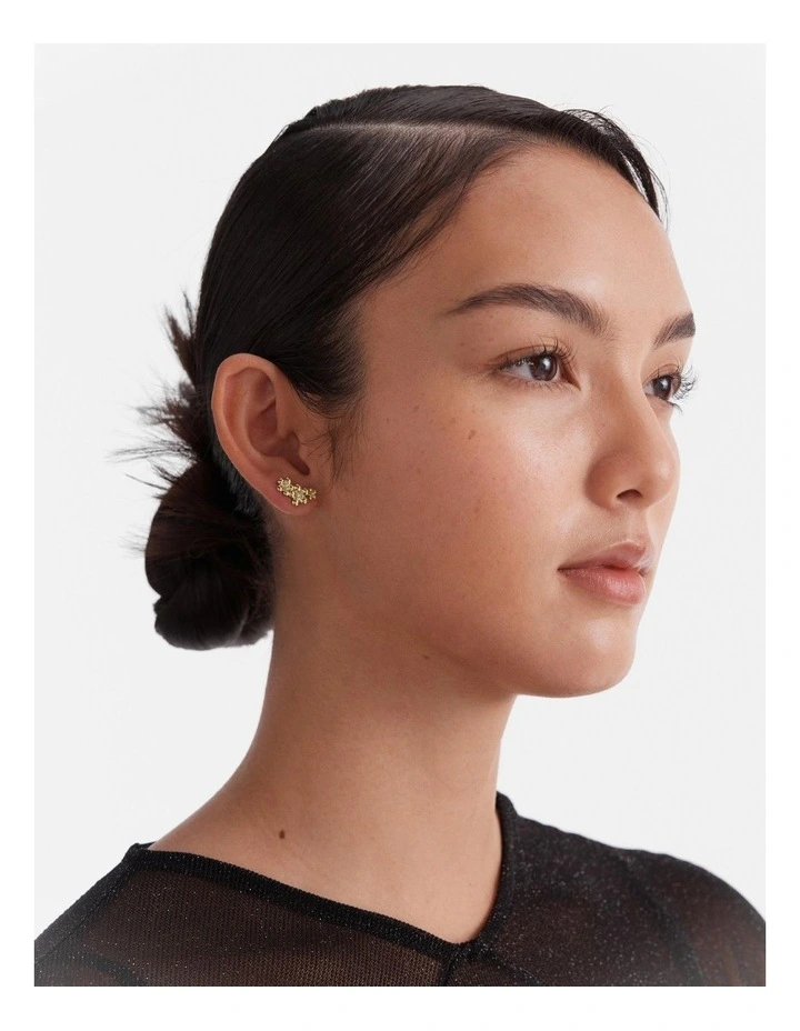 Fleur Stud Earrings in Gold image 2