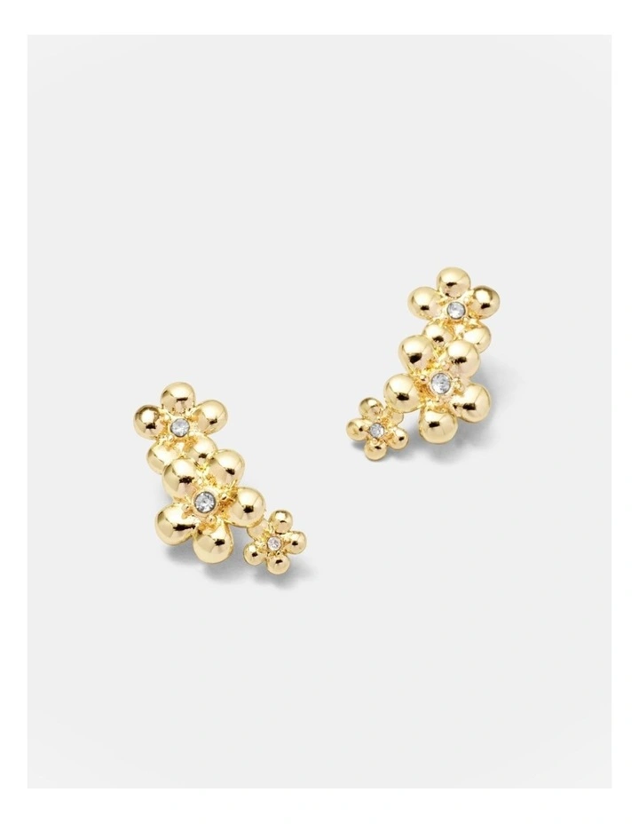 Fleur Stud Earrings in Gold image 3