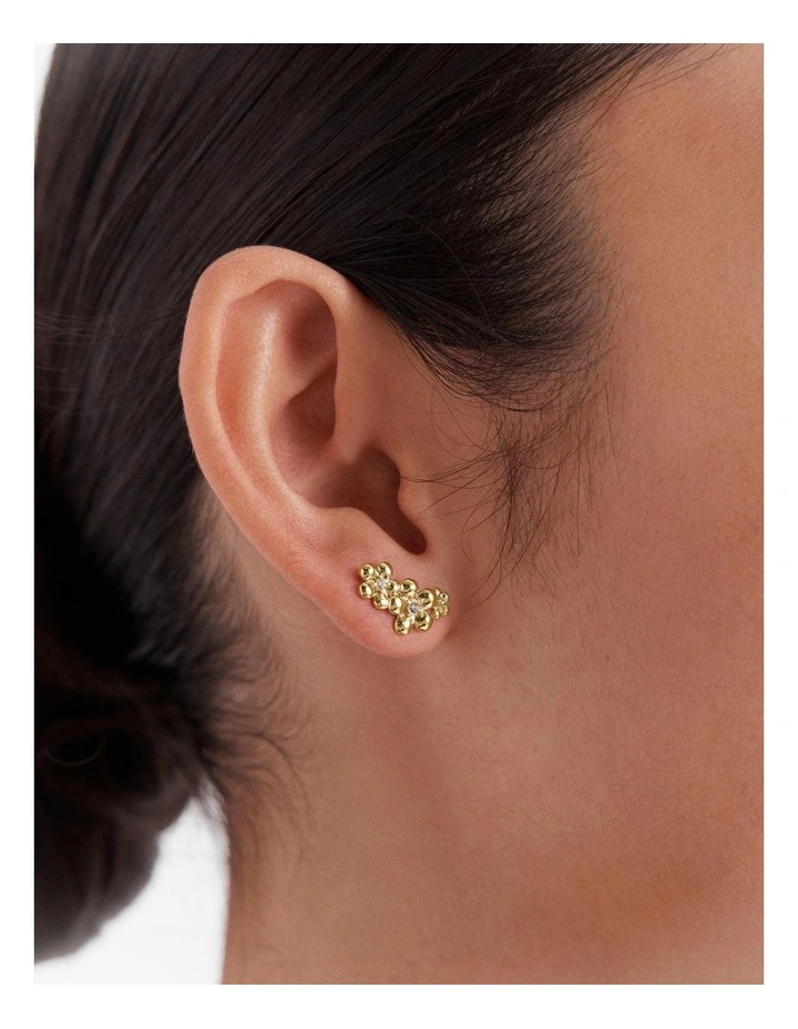 Fleur Stud Earrings in Gold image 4