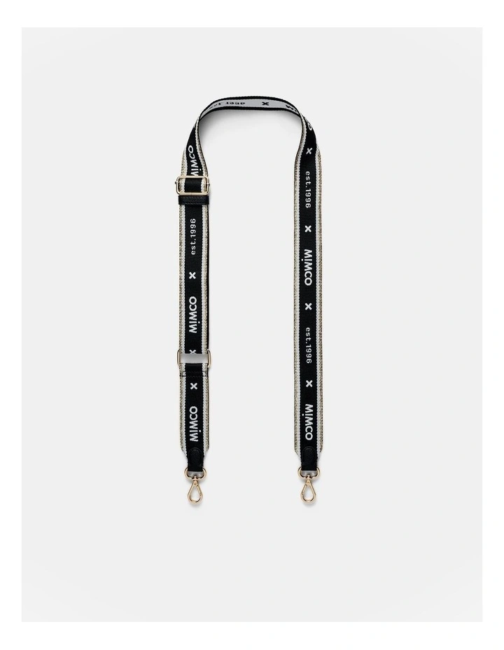 Mim 96 Webbing Bag Strap in Black/Light Gold image 1