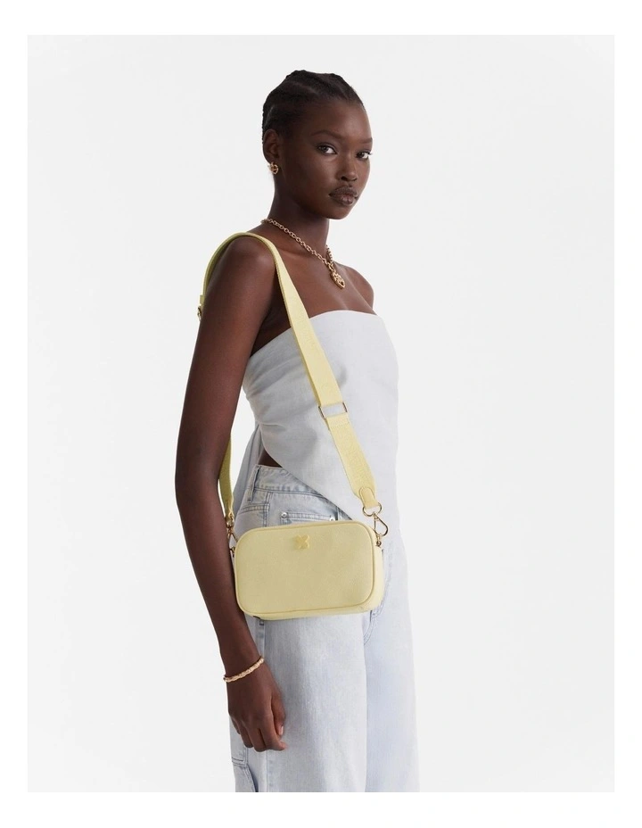 Mimco Webbing Bag Strap in Lemon Crush | MYER