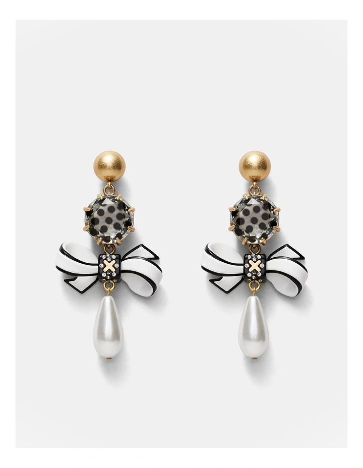 Revival Drop Earrings in Black/White image 1