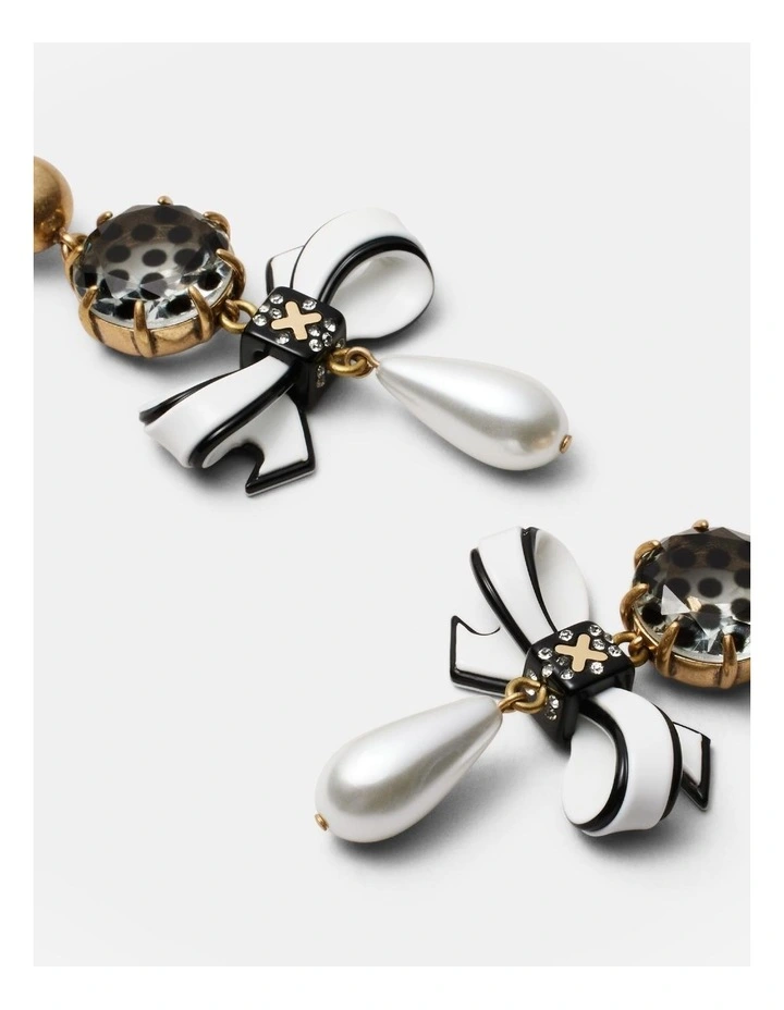 Revival Drop Earrings in Black/White image 3