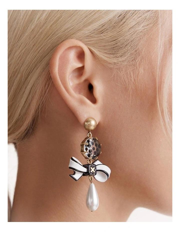 Revival Drop Earrings in Black/White image 4