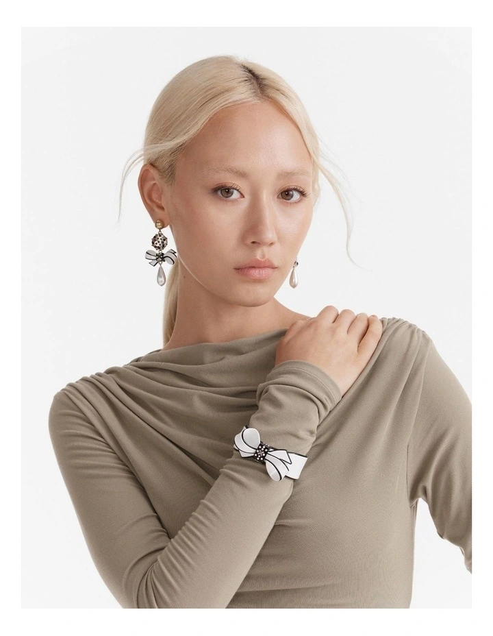 Revival Drop Earrings in Black/White image 5