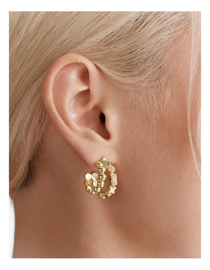 Paradisal Double Hoop Earrings in Gold image 4