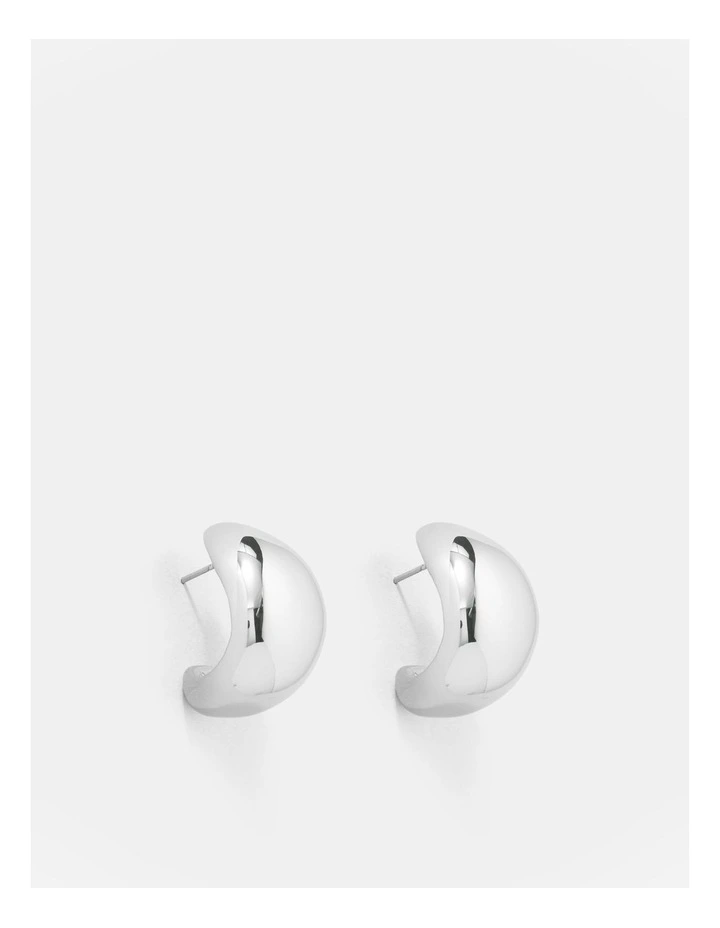 Nova Hoop Stud Earrings in Silver image 1