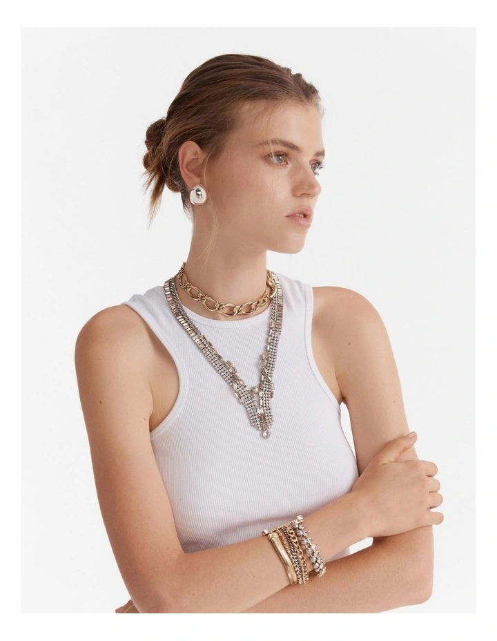 Nova Hoop Stud Earrings in Silver image 5