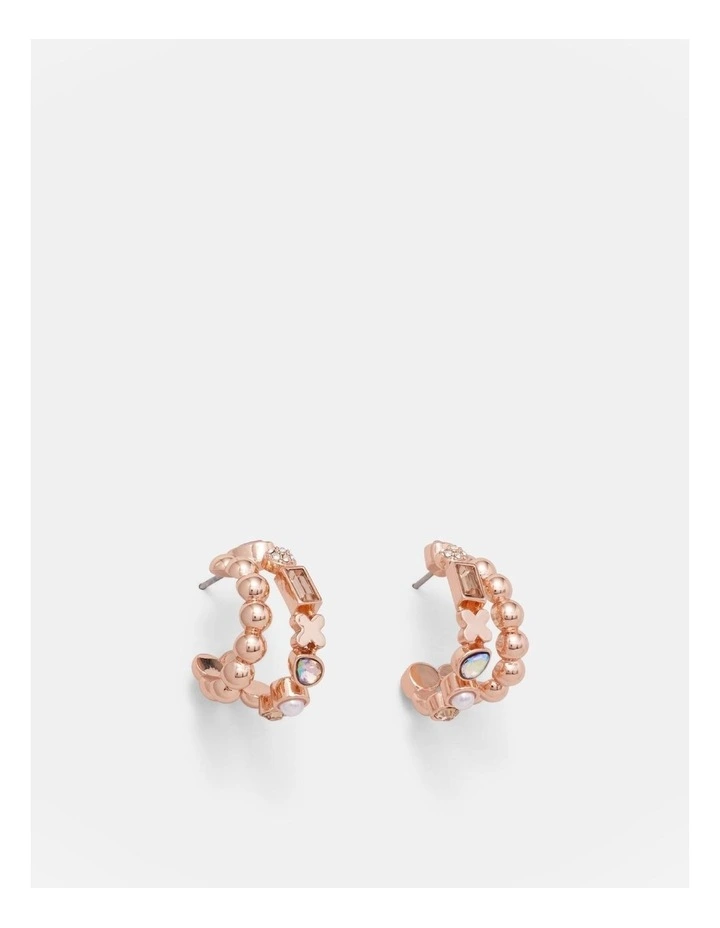 Paradisal Double Hoop Earrings in Rose Gold image 1