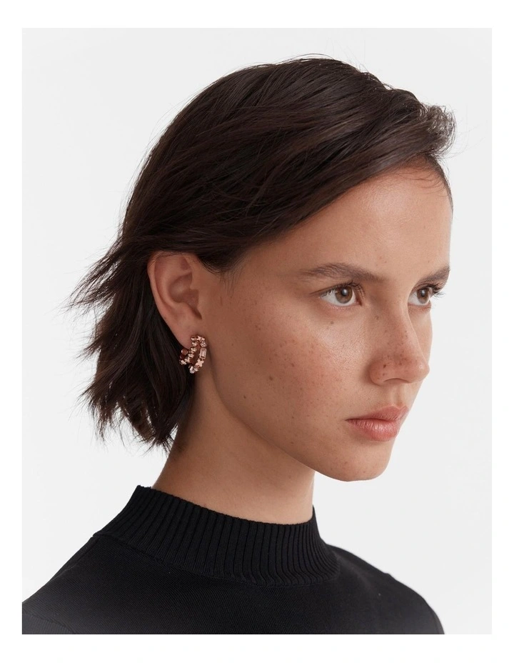Paradisal Double Hoop Earrings in Rose Gold image 2