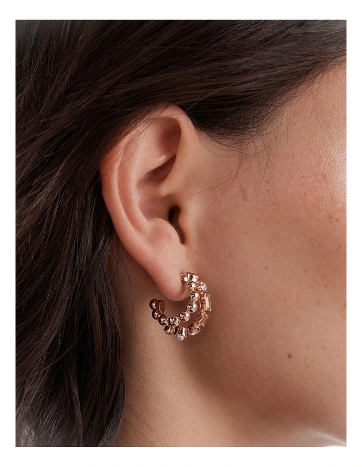 Paradisal Double Hoop Earrings in Rose Gold image 4