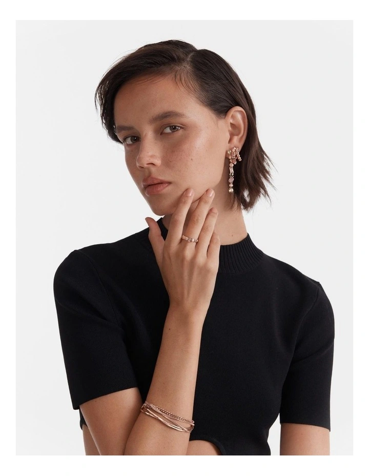 Paradisal Double Hoop Earrings in Rose Gold image 5