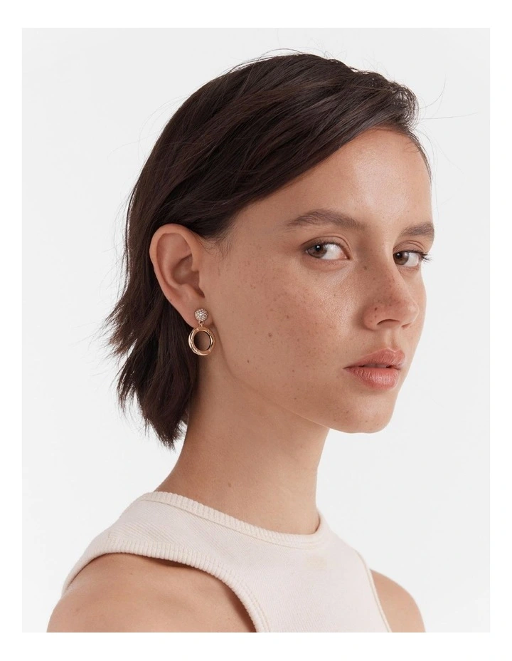 Circulate Drop Earrings in Gold image 2