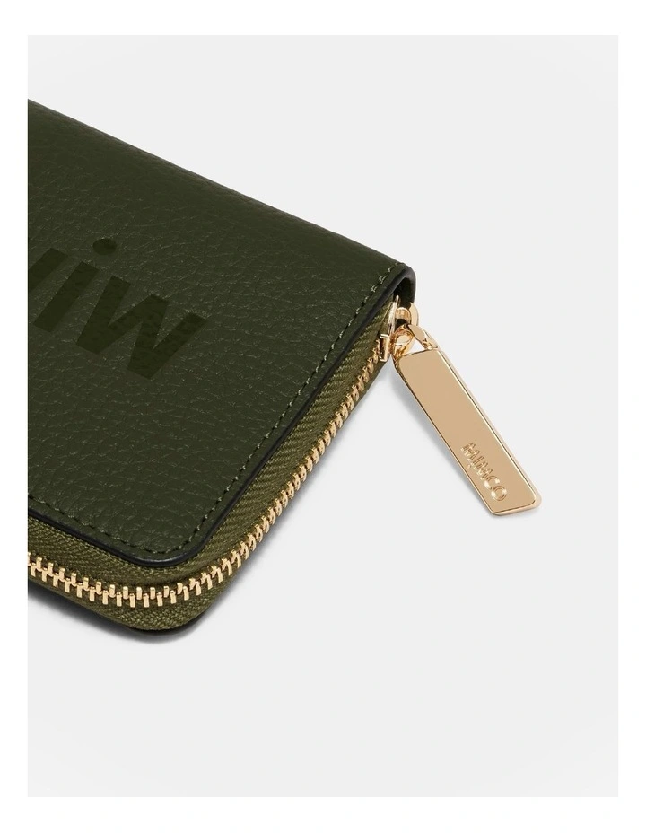 Patch Leather Medium Wallet in Winter Moss image 3