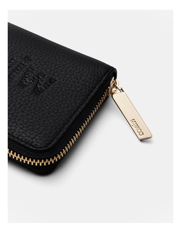 Patch Leather Medium Wallet in Black Light Gold image 3