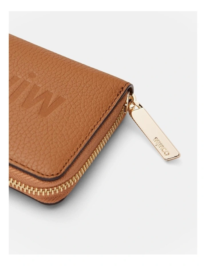 Patch Leather Medium Wallet in Caramel image 3