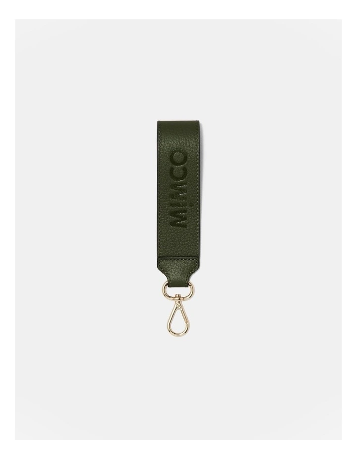 Patch Leather Keyring in Winter Moss image 1