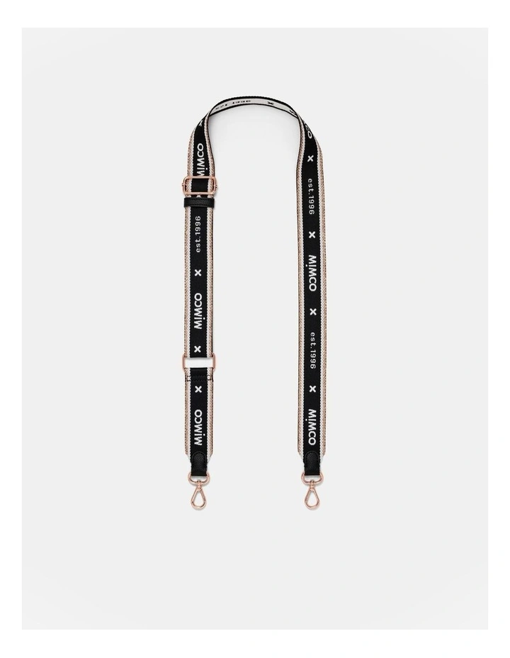 Mim 96 Webbing Bag Strap in Black Rose Gold image 1