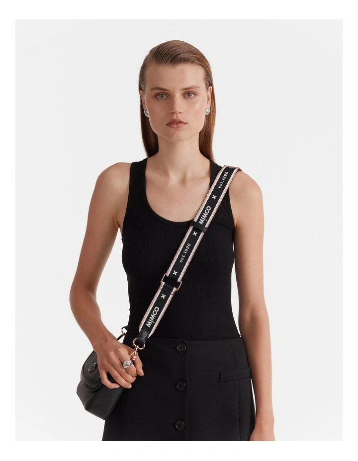 Mim 96 Webbing Bag Strap in Black Rose Gold image 2