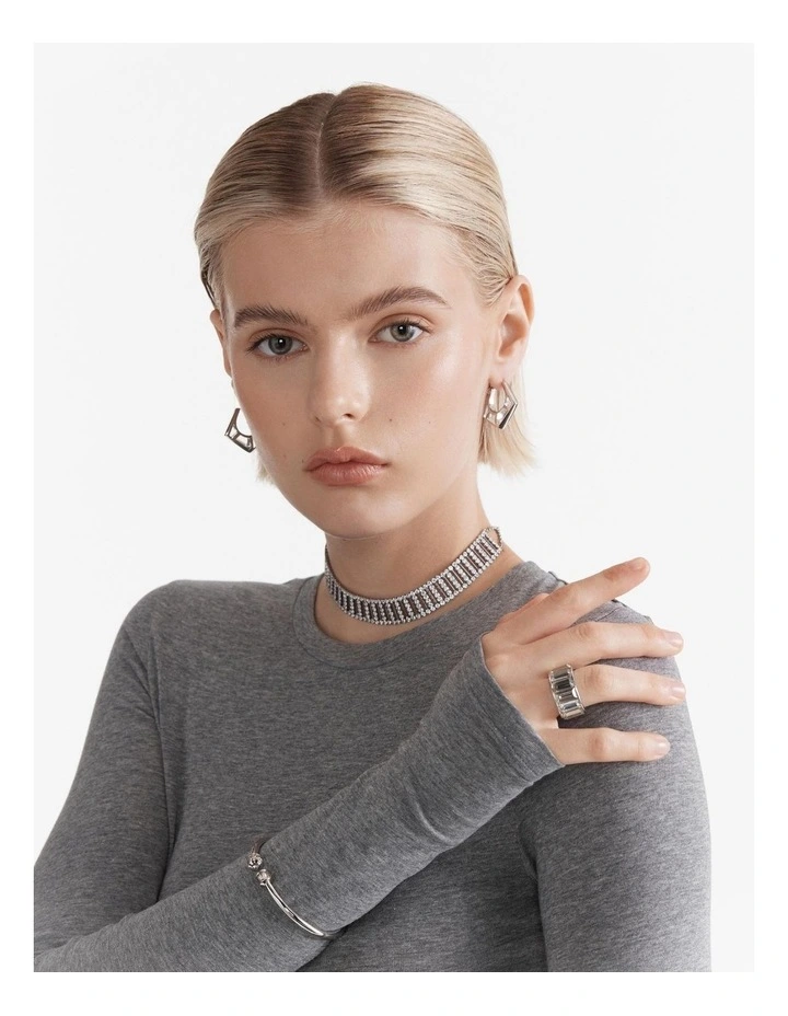 Aperture Earrings in Silver image 5