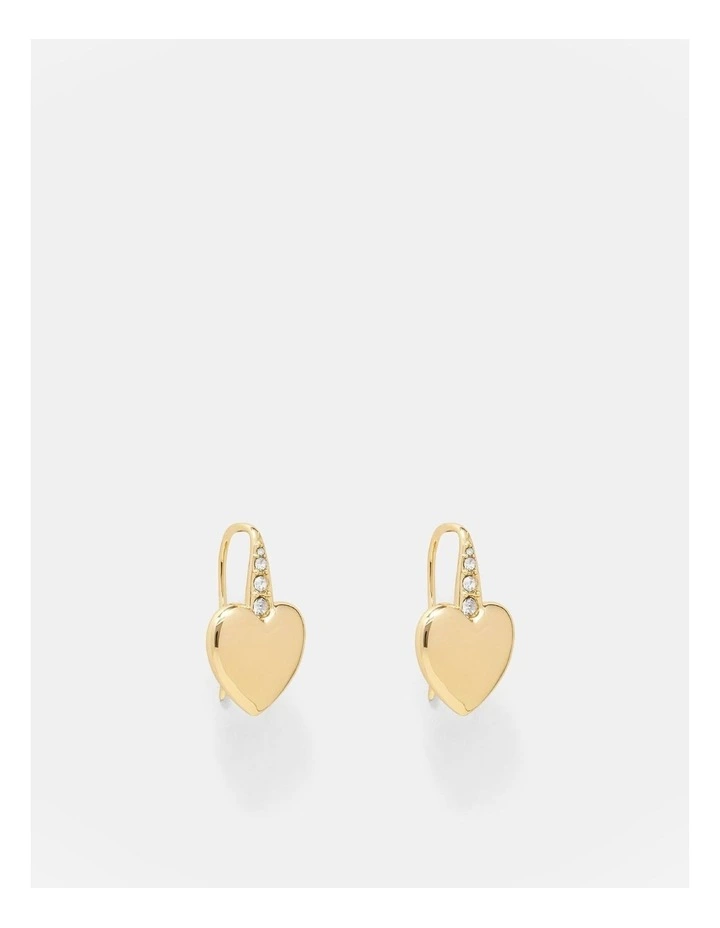 Heart Thread Earrings in Gold image 1