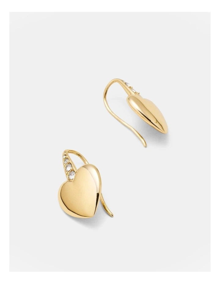 Heart Thread Earrings in Gold image 3