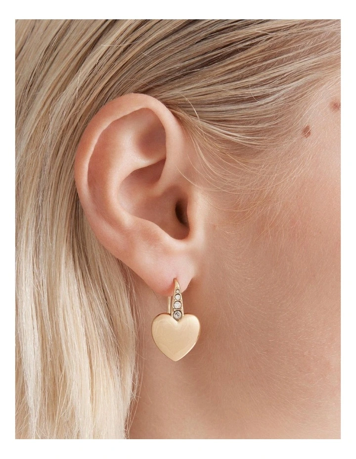 Heart Thread Earrings in Gold image 4