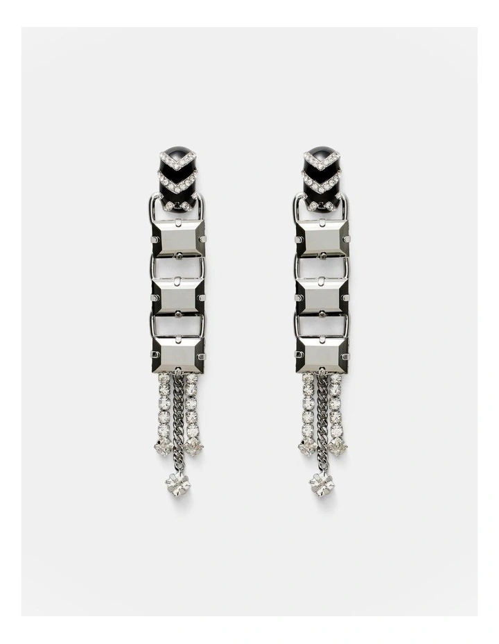 Coruscant Long Drop Earrings in Silver image 1