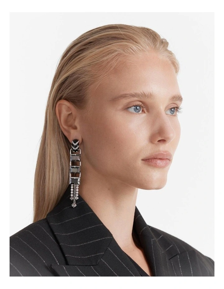 Coruscant Long Drop Earrings in Silver image 2