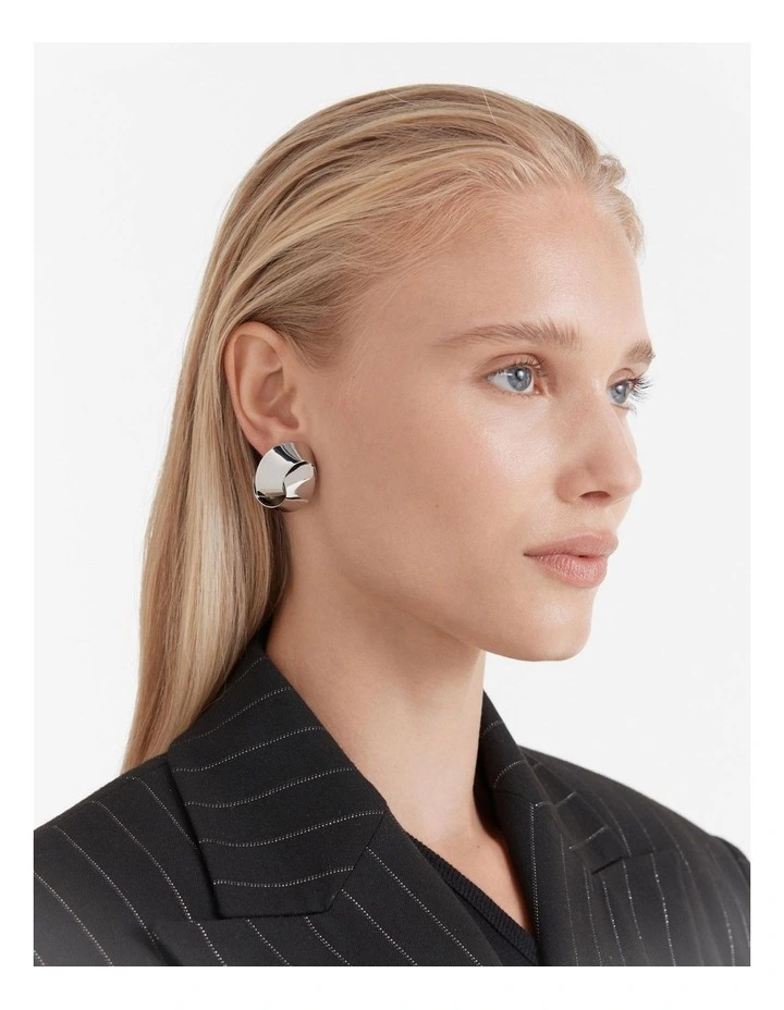 Swirl It Stud Earrings in Silver image 2