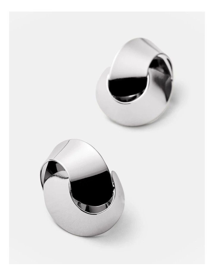 Swirl It Stud Earrings in Silver image 3