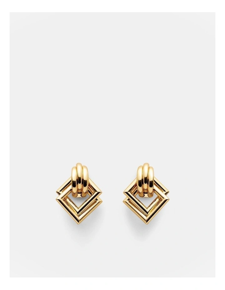 Square One Earrings in Gold image 1