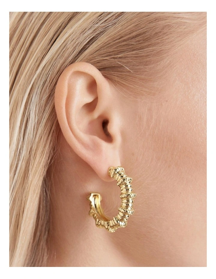 Serenno Hoop Earrings in Gold image 4