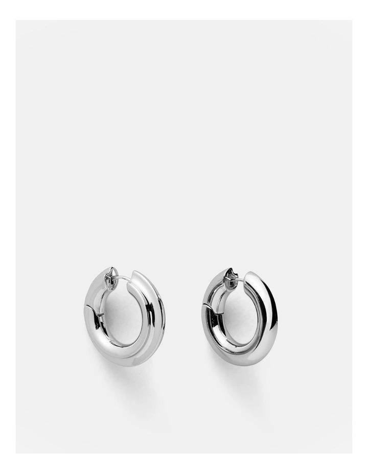 Lets Groove Large Hoop Earrings in Silver image 1